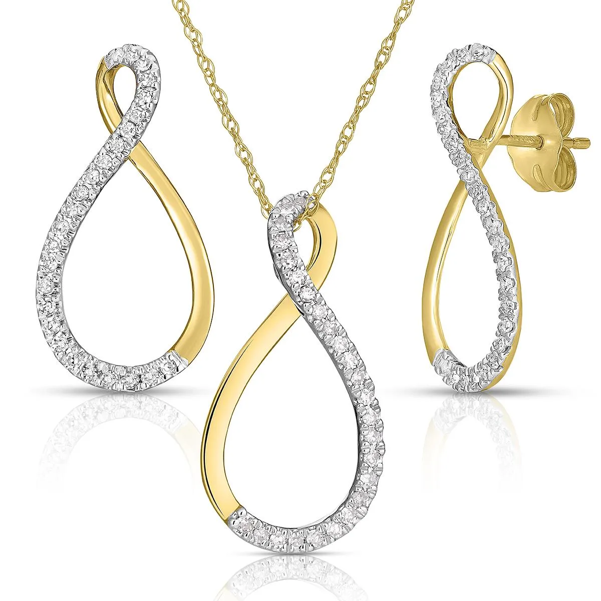 Jilco Inc Diamond Earring & Necklace Set