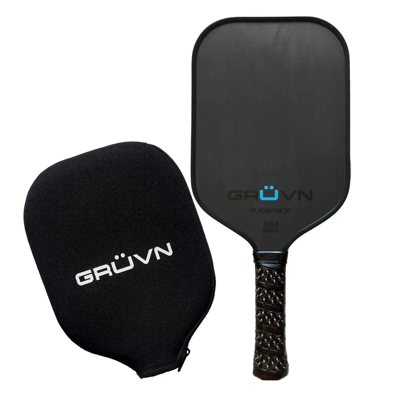 GRUVN Raw-16X Pickleball Paddle Size 16.5'' - Black/Blue