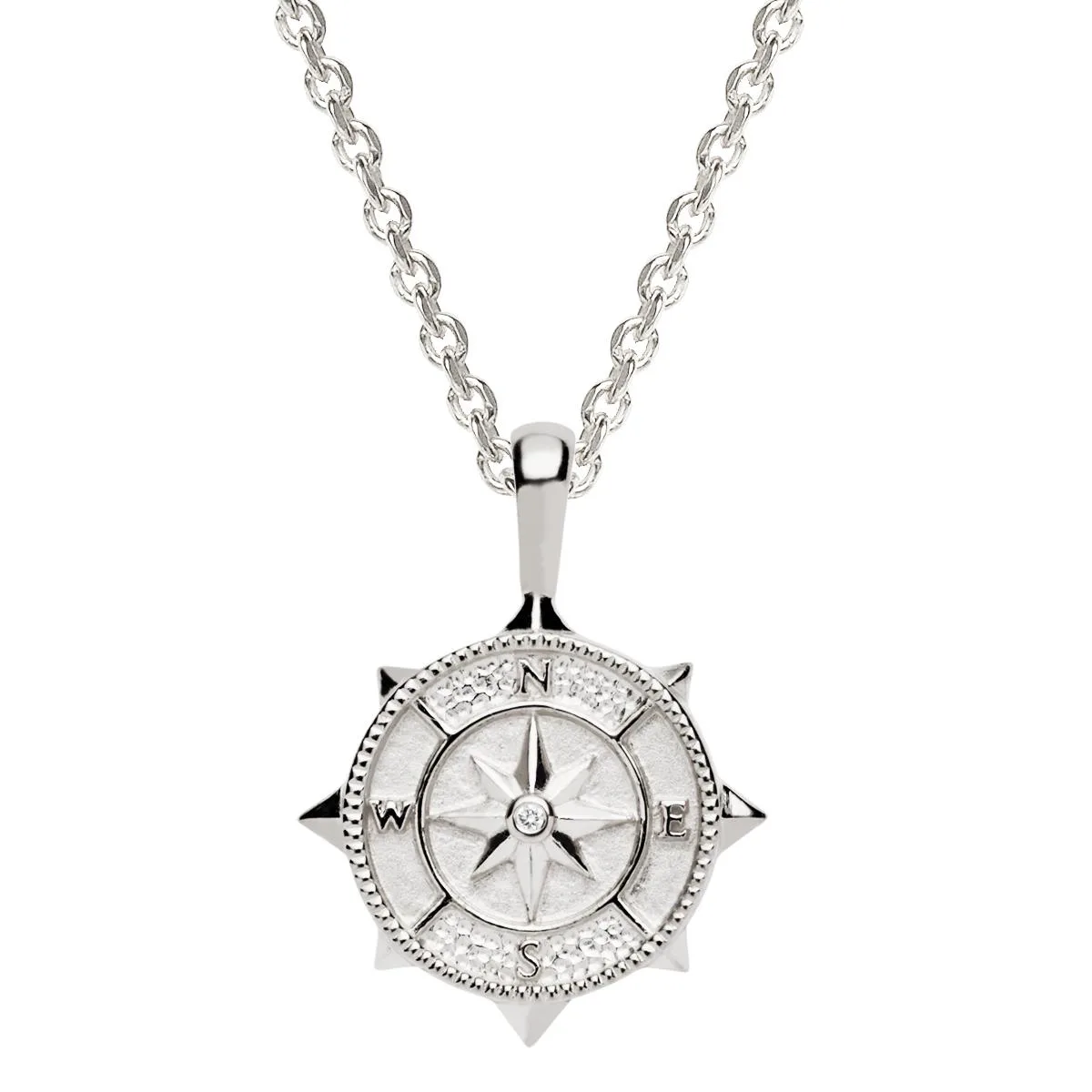 Jilco Inc Compass Necklace - Sterling Silver