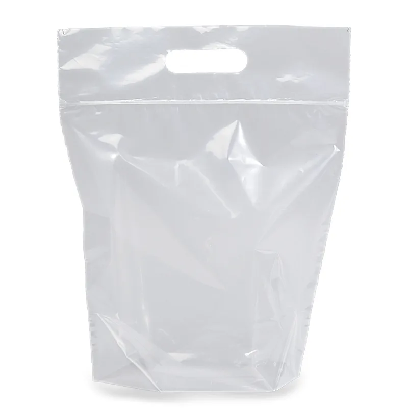 Zip-Close Die Cut Handle Bag - Flexo Ink Print (12" x 12" x 6") view 2