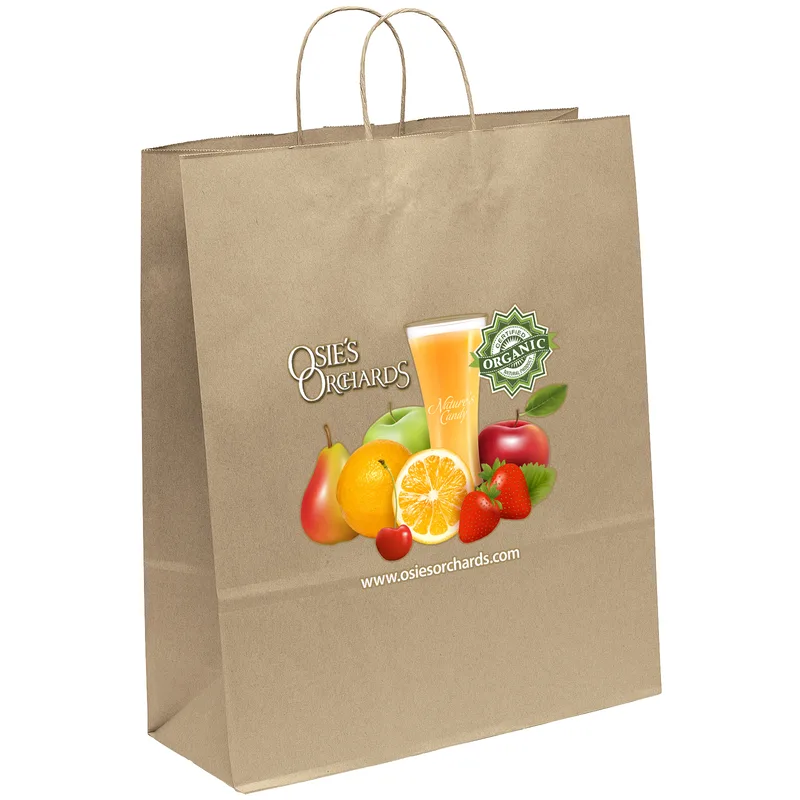Eco Stephanie - Kraft-Brown Shopper - ColorVista (16" x 6" x 19")
