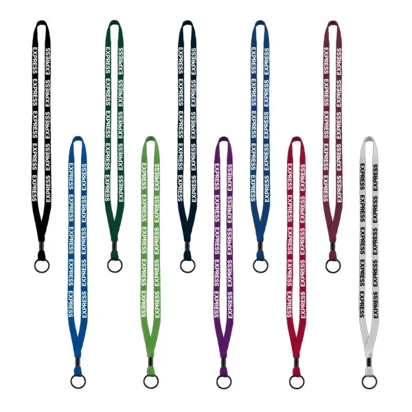 1/2" Cotton Lanyard with Metal Crimp & Split-Ring