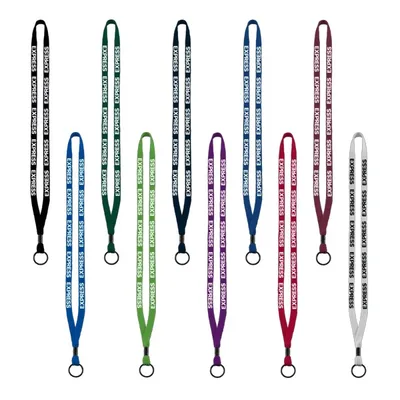 1/2" Cotton Lanyard with Metal Crimp & Split-Ring