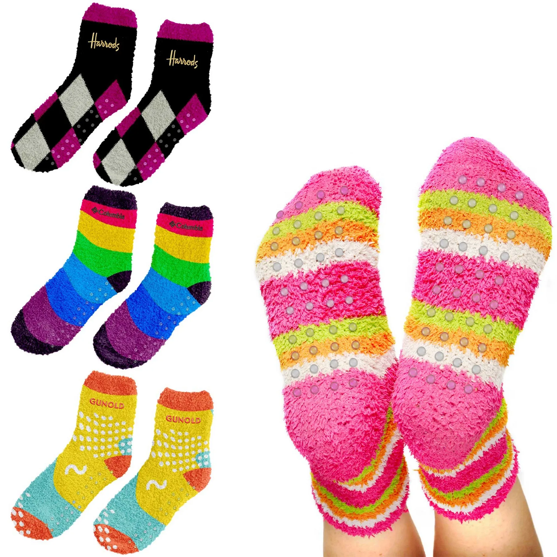 Soft Non-Slip Jacquard Grip Socks Long view 2