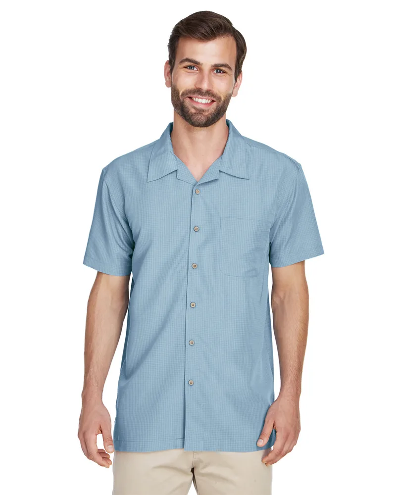 Harriton Men's Barbados Textured Camp Shirt view 2