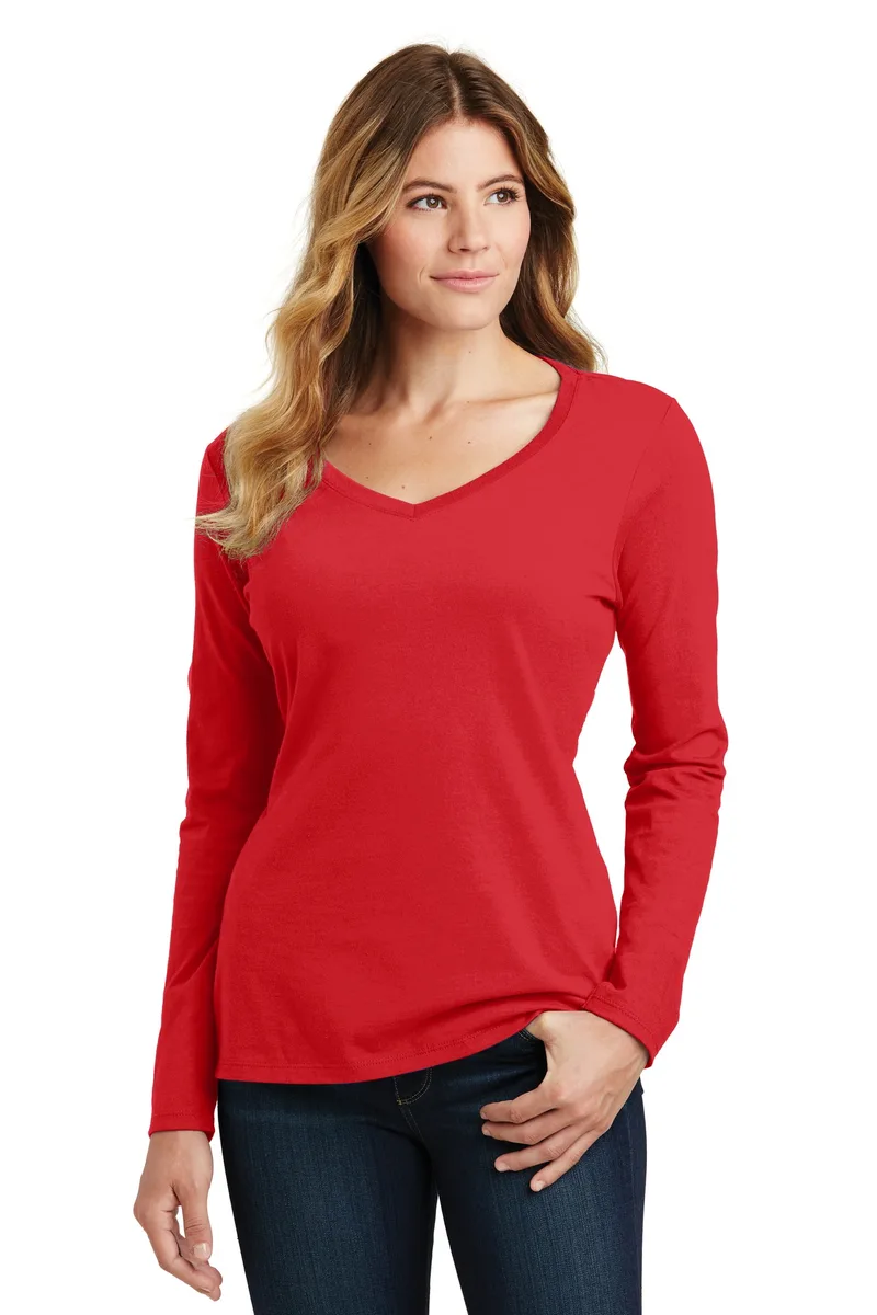 Port & Co™ Women's Long Sleeve Fan Favorite V-Neck Tee.