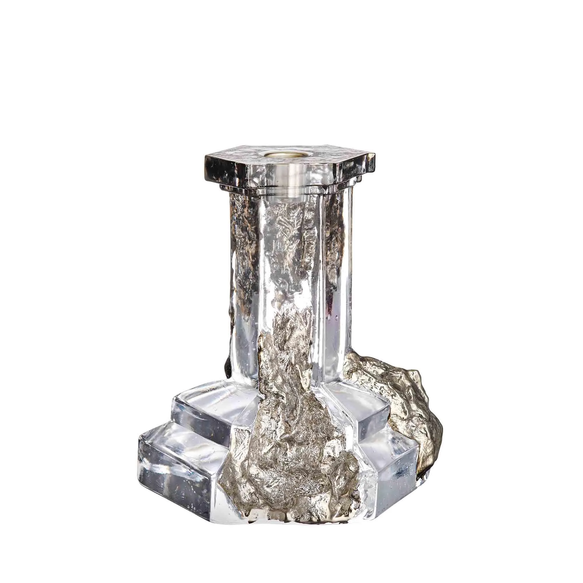 Kosta Boda Rocky Baroque Candlestick Glossy Glaze Large