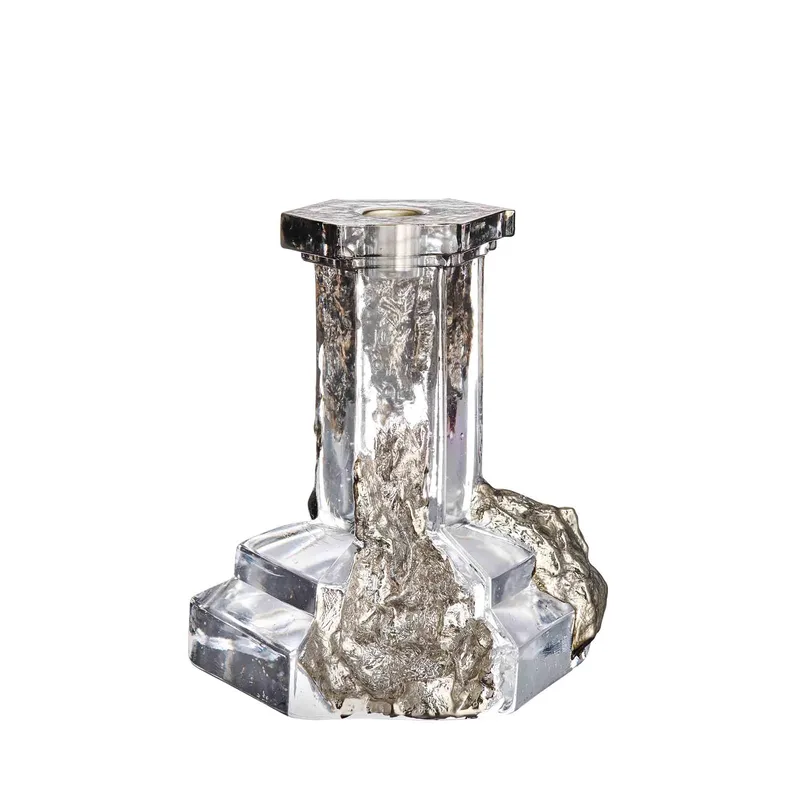 Kosta Boda Rocky Baroque Candlestick Glossy Glaze Large