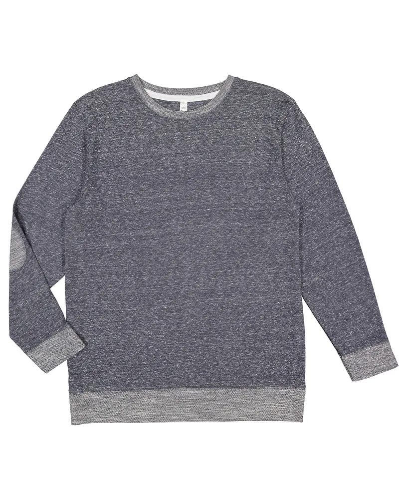 LAT Adult Harborside Melange French Terry Crewneck with Elbow Patches view 5
