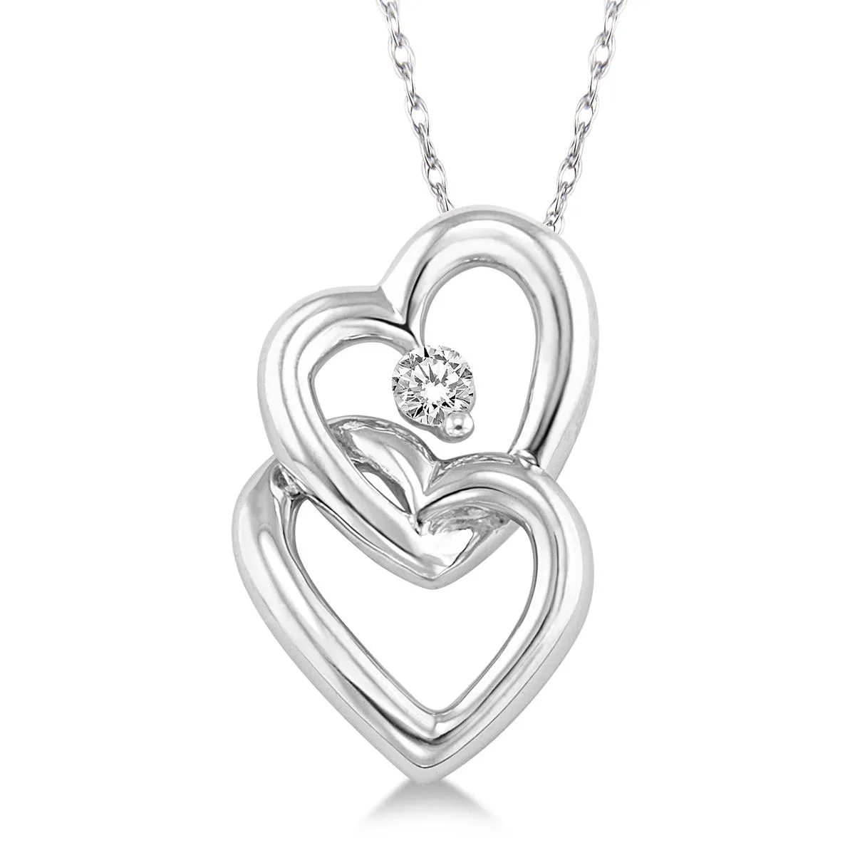 Jilco Inc Diamond Heart Necklace - White Gold