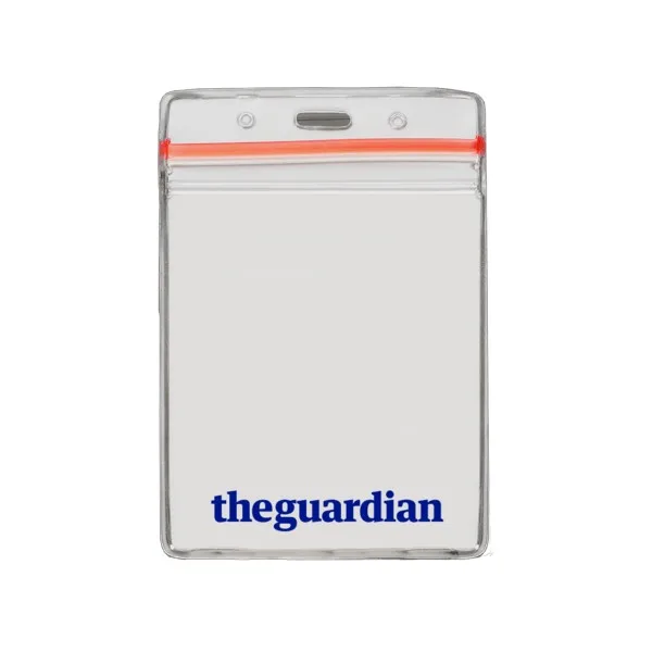 3 5/8" x 4 5/18" Printed Vertical Vinyl Pouch with Zipper