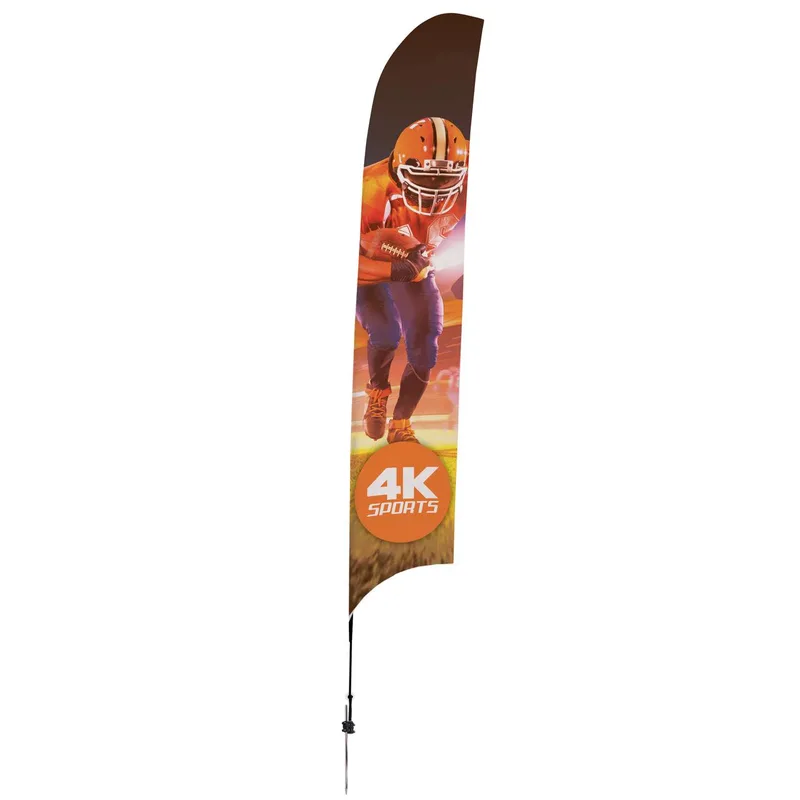 17' Streamline Razor Sail Sign Flag, 1-Sided, Ground Spike