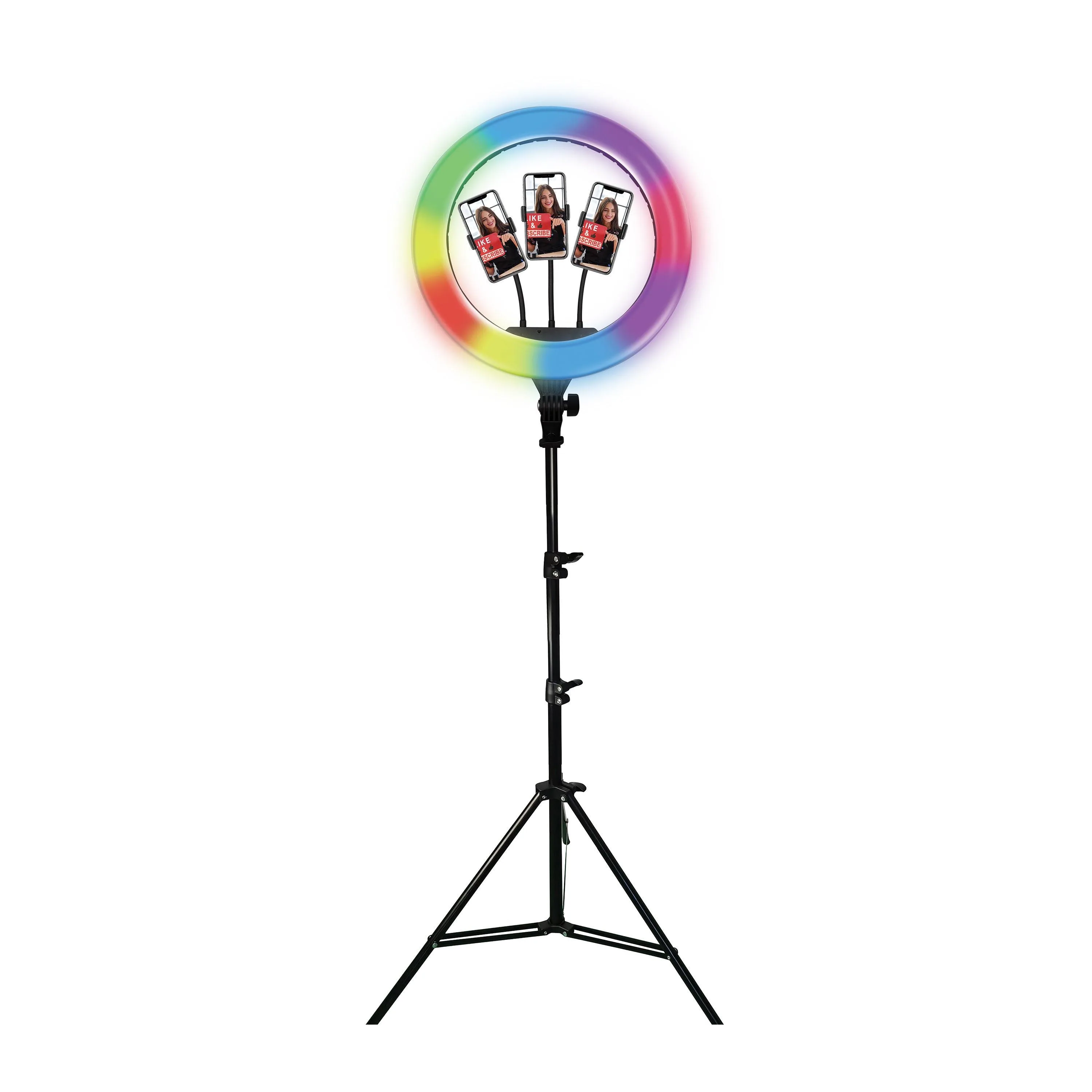 Supersonic Pro Live Stream 18" 3 Device Led Ring Light W/ Rgb
