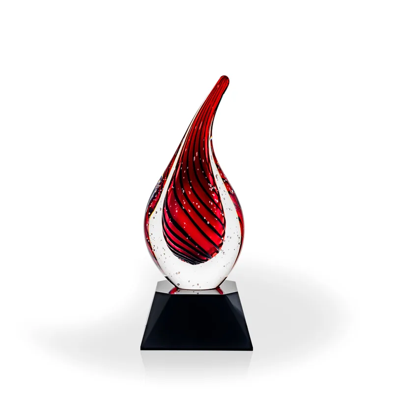 Malden Flame Art Glass Award - Black Base view 2