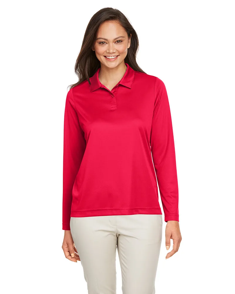 Team 365 Women's Zone Performance Long Sleeve Polo Shirt view 5