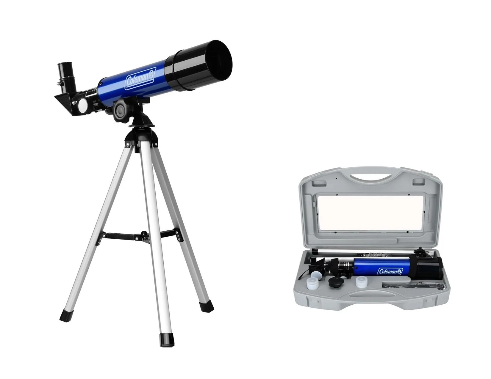 Coleman 90X Refractor Telescope W/ Carrying Case - Blue