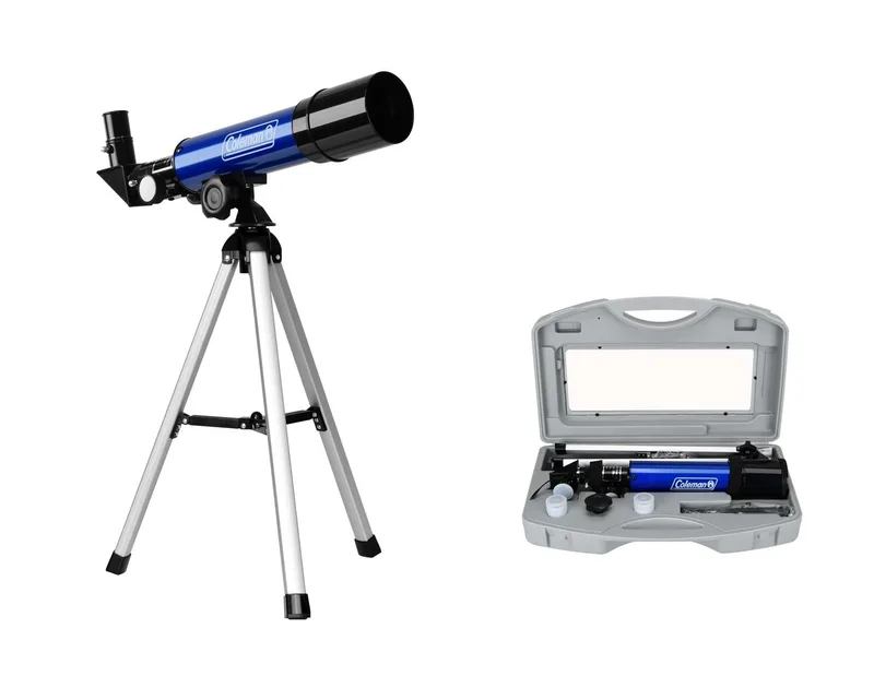 Coleman 90X Refractor Telescope W/ Carrying Case - Blue