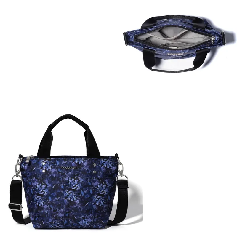 Baggallini Mini Carryall Tote Bag - Indigo Petal Blue
