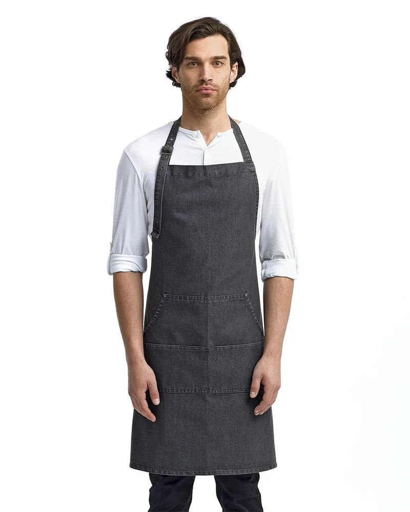 Artisan Collection by Reprime® Unisex Jeans Stitch Denim Bib Apron view 2