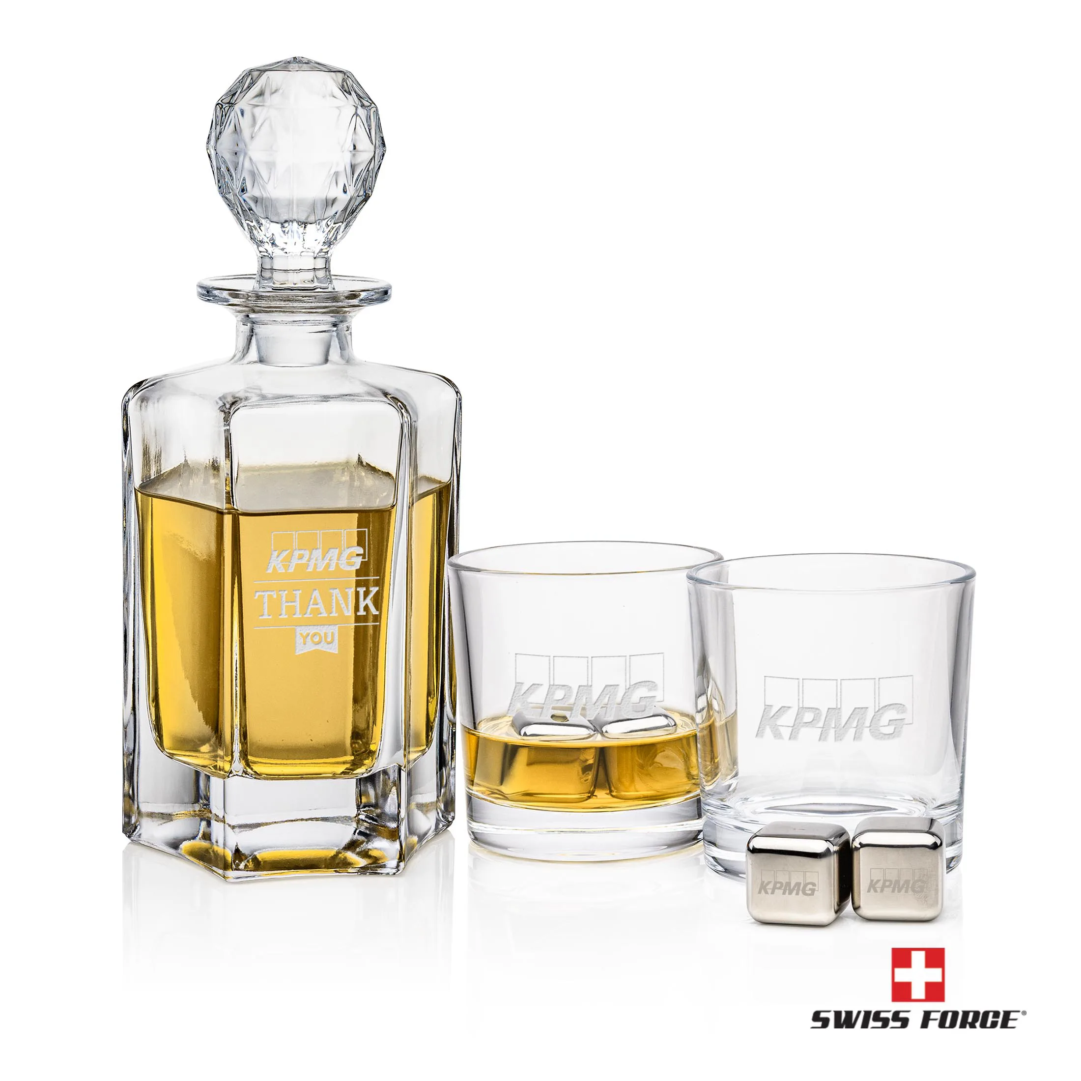 Whiskey Stone Set, Deep Etch