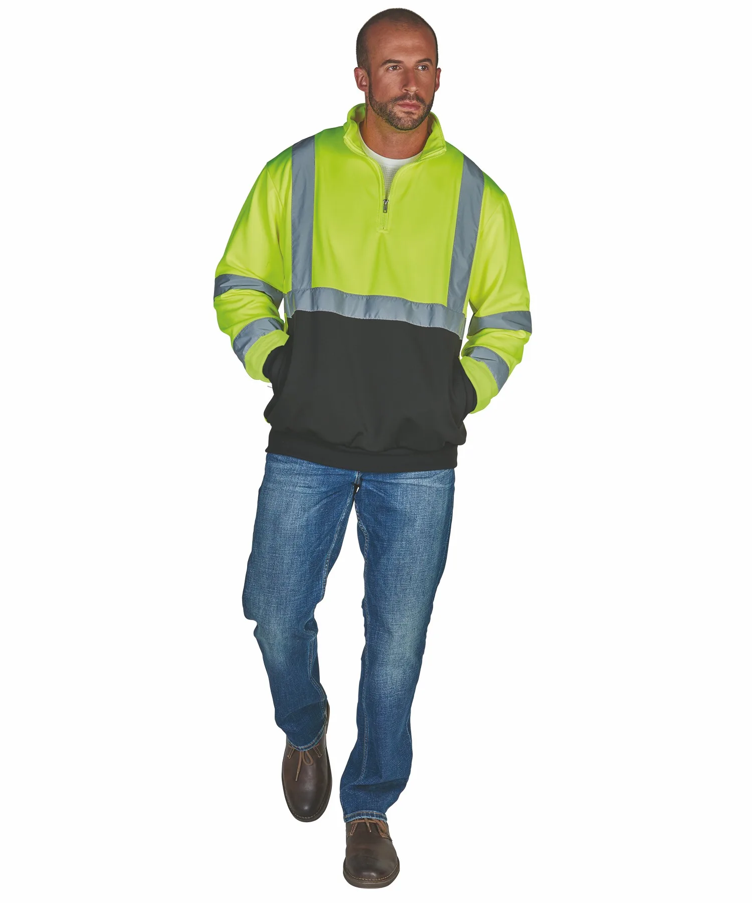 Unisex Quarter Zip Hi-Vis Sweatshirt
