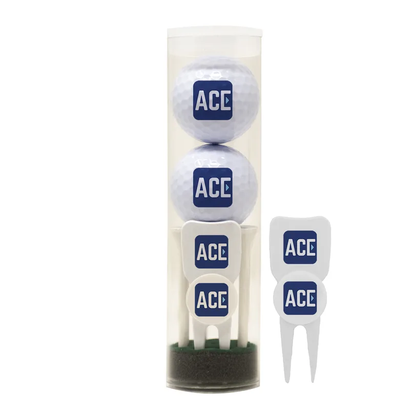 Golf Ball Tube with Divot Tool & Tees