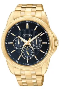 Citizen® Men's Quartz Gold-Tone Stainless Steel Bracelet Watch w/Black Dial