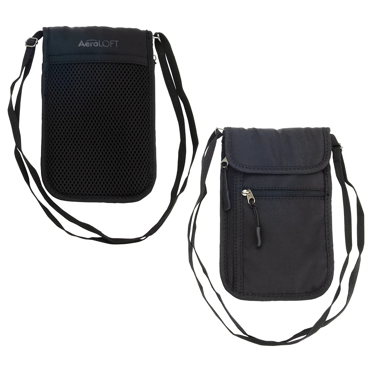 AeroLOFT® Jet Black Safety Organizer Neck Wallet view 2