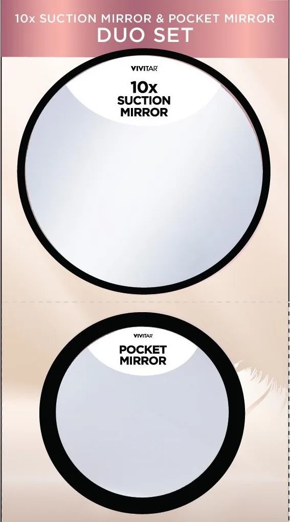 Health Beauty & Fitness Vivitar 2-Piece Suction Mirror - Black