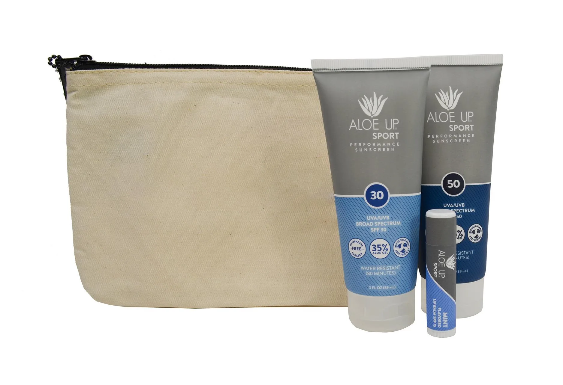 Aloe Up Cotton Canvas Bag w/SPF 30 Sports Sunscreen