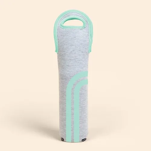 Heathered Jersey Knit-Neoprene Single Wine Tote view 5