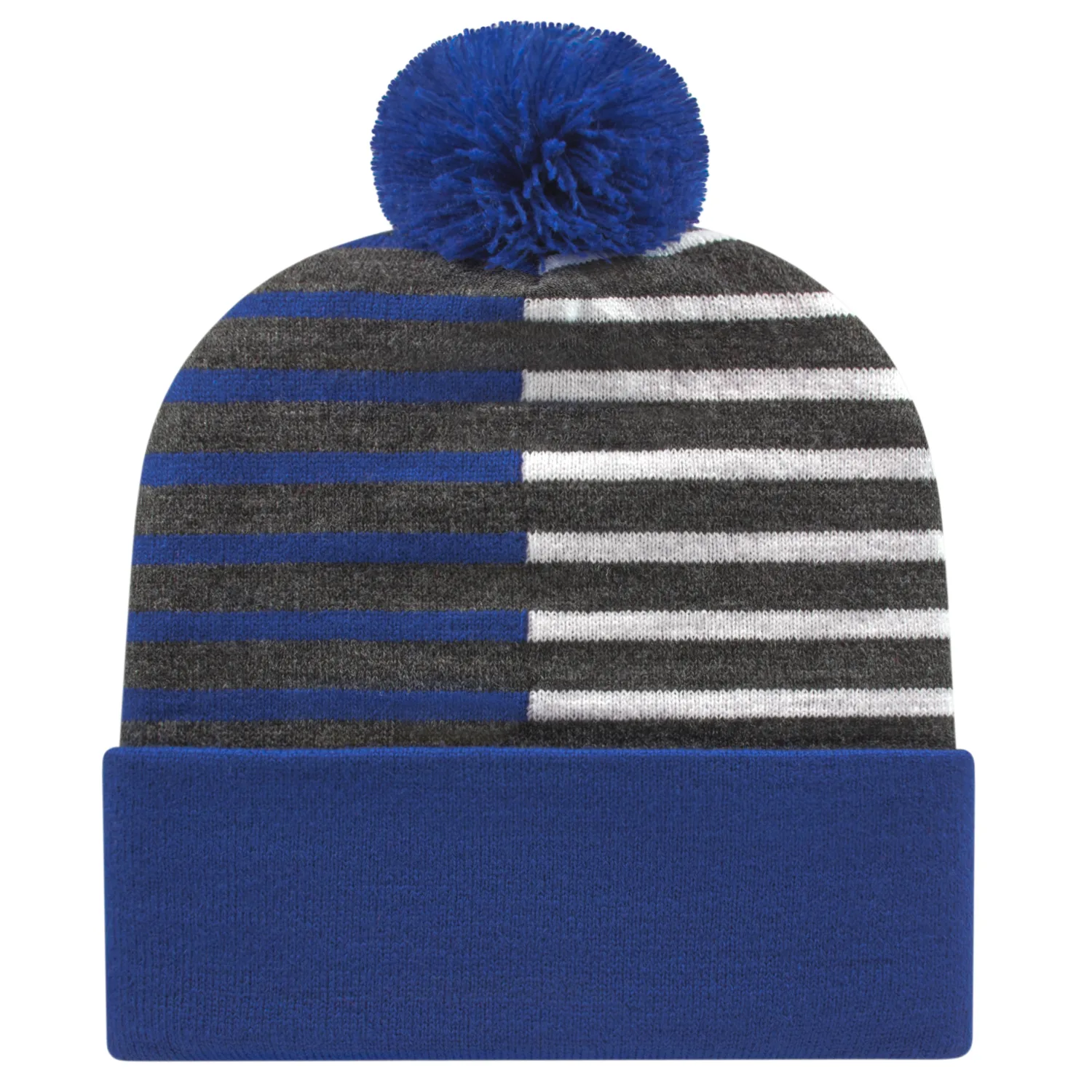Half Color Knit Cap with Cuff view 2