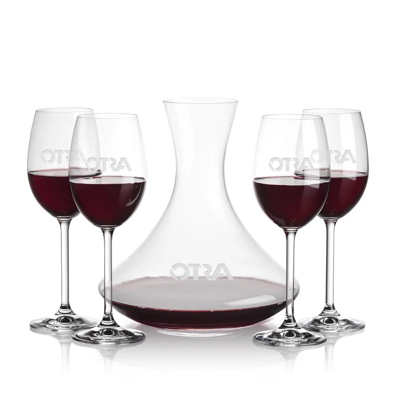 Stemmed Set, Woodbridge Wine Set, Carafe & 4 Wine