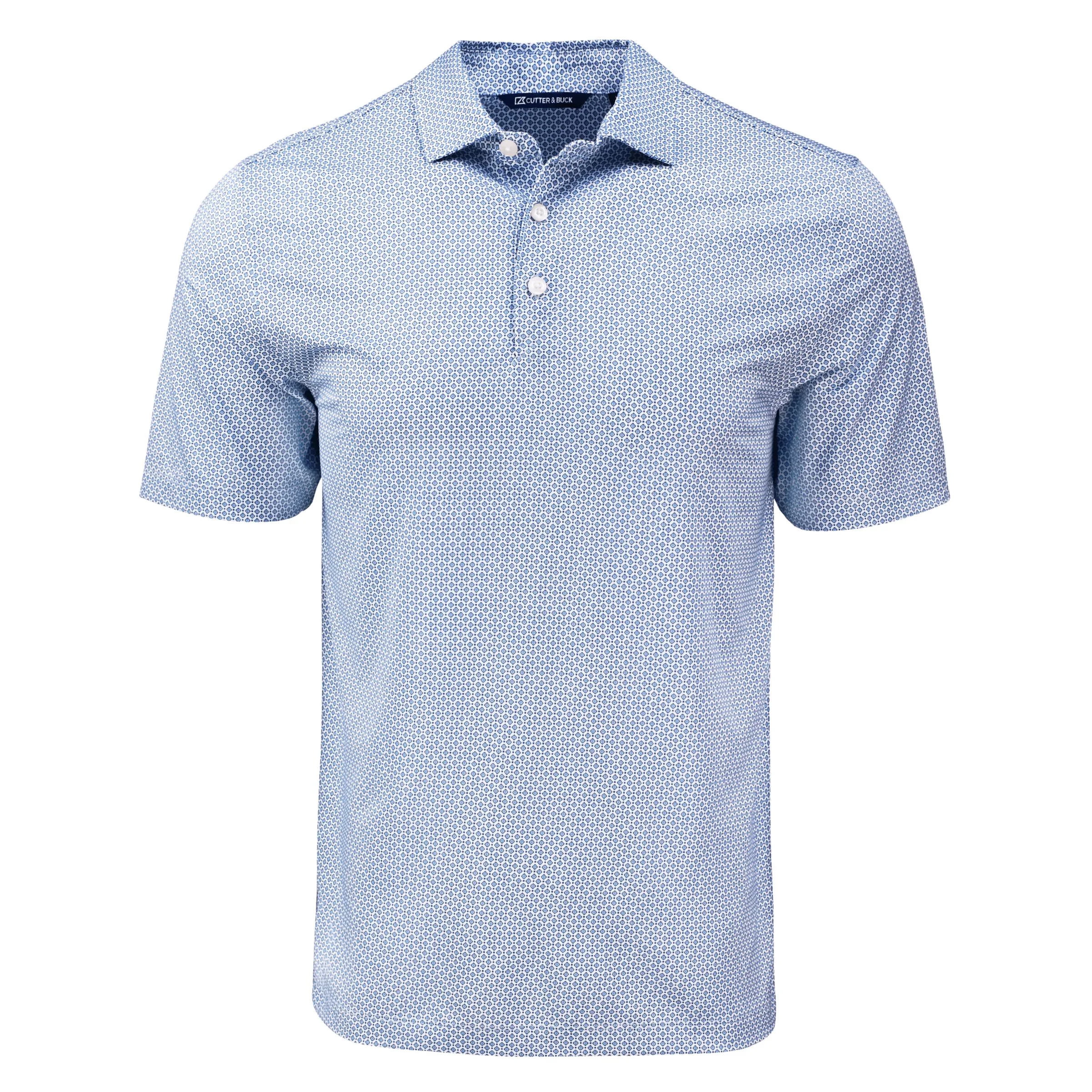 Cutter & Buck Pike Eco Diamond Dot Print Recycled Mens Polo view 5