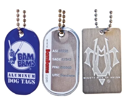 Aluminum Dog Tag w/ 23" Ball Chain - Die Struck-Soft Enamel view 2
