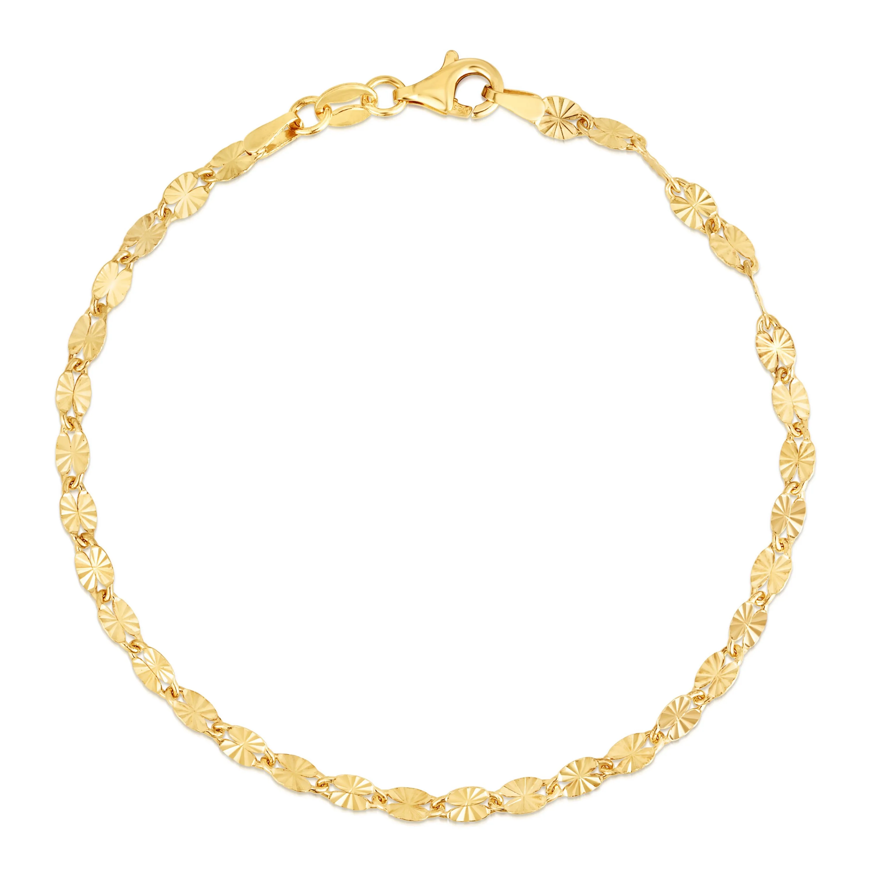 Jilco Inc Oval Link Diamond Cut Vermeil Bracelet