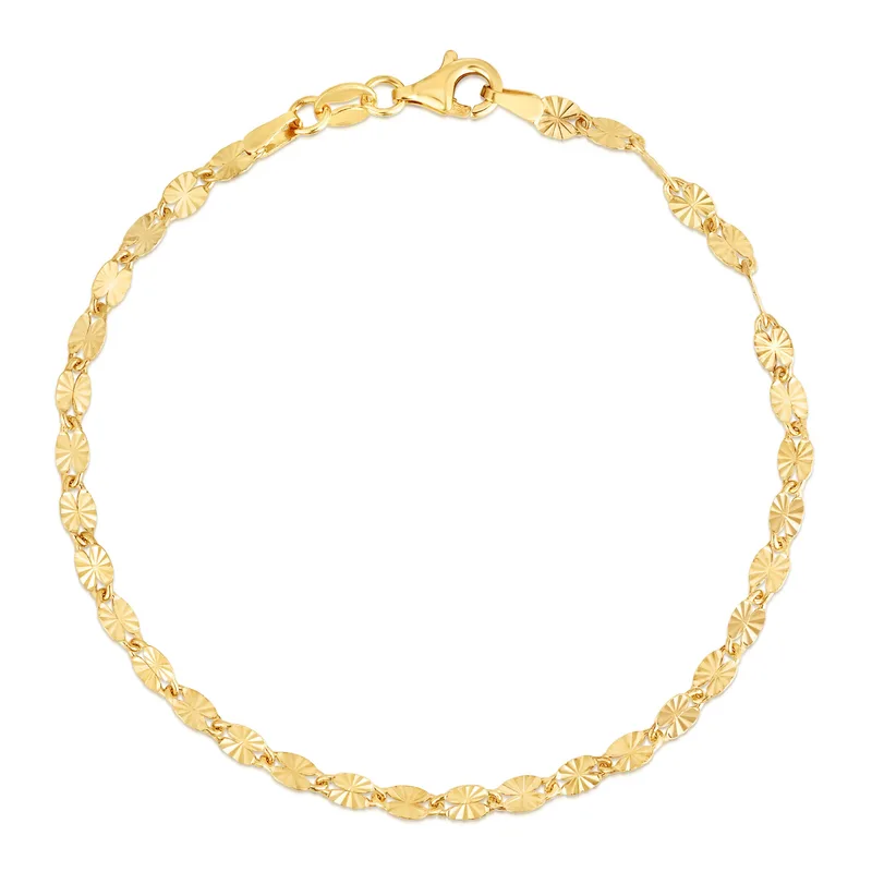 Jilco Inc Oval Link Diamond Cut Vermeil Bracelet