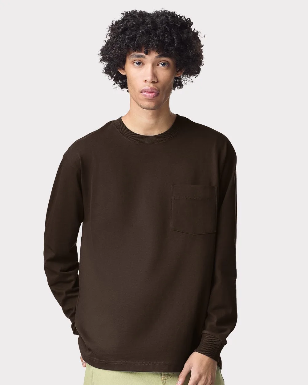 American Apparel® Super Heavyweight Long Sleeve Pocket Tee Shirt view 2