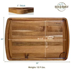 Rock & Branch® 600SI Acacia Cutting Board view 2