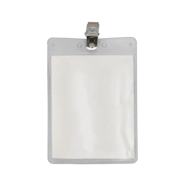 3" x 4" Blank Vertical Vinyl Pouch with Bulldog Clip