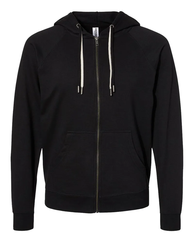 Independent Trading Co.® Unisex Icon Lightweight Loopback Terry Full-Zip Hooded Sweatshirt view 4