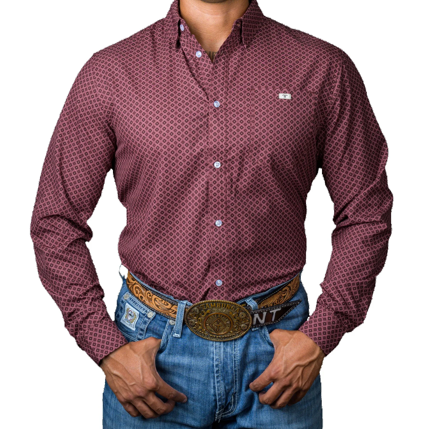 Men's Ferrell® Long Sleeve Button Shirt view 3