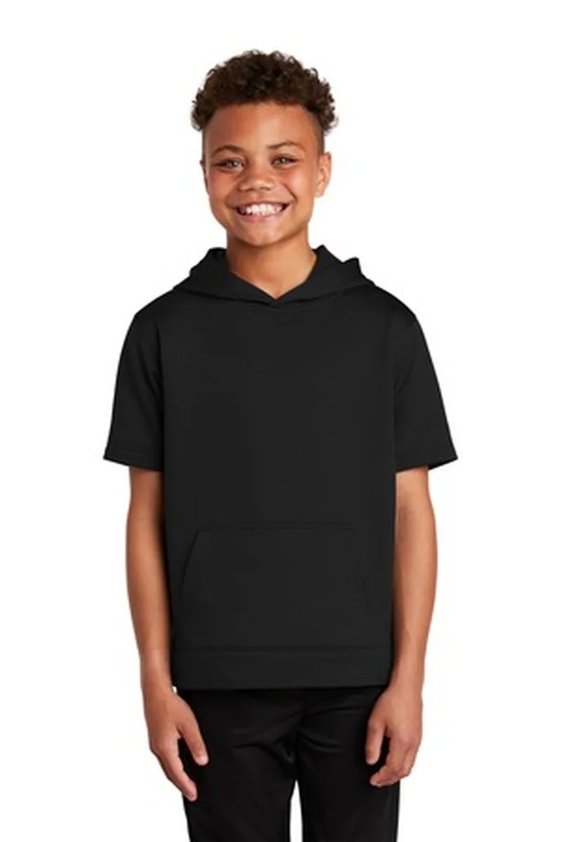 Sport-Tek ® Youth Sport-Wick ® Fleece Short Sleeve Hooded Pullover.