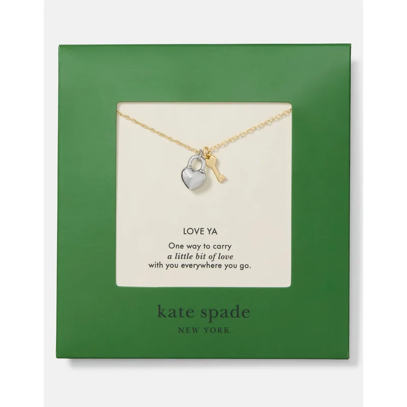 kate spade Love Ya Carded Pendant - Gold/Silver