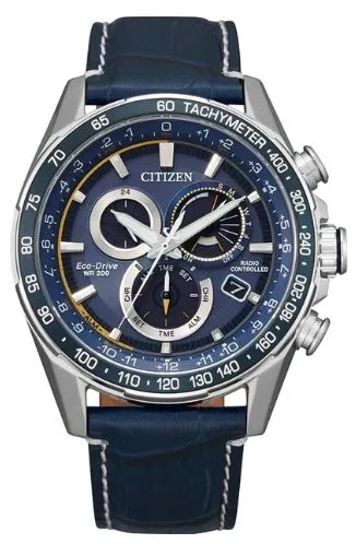 Citizen® Men's Eco-Drive® PCAT Blue Leather Band Watch