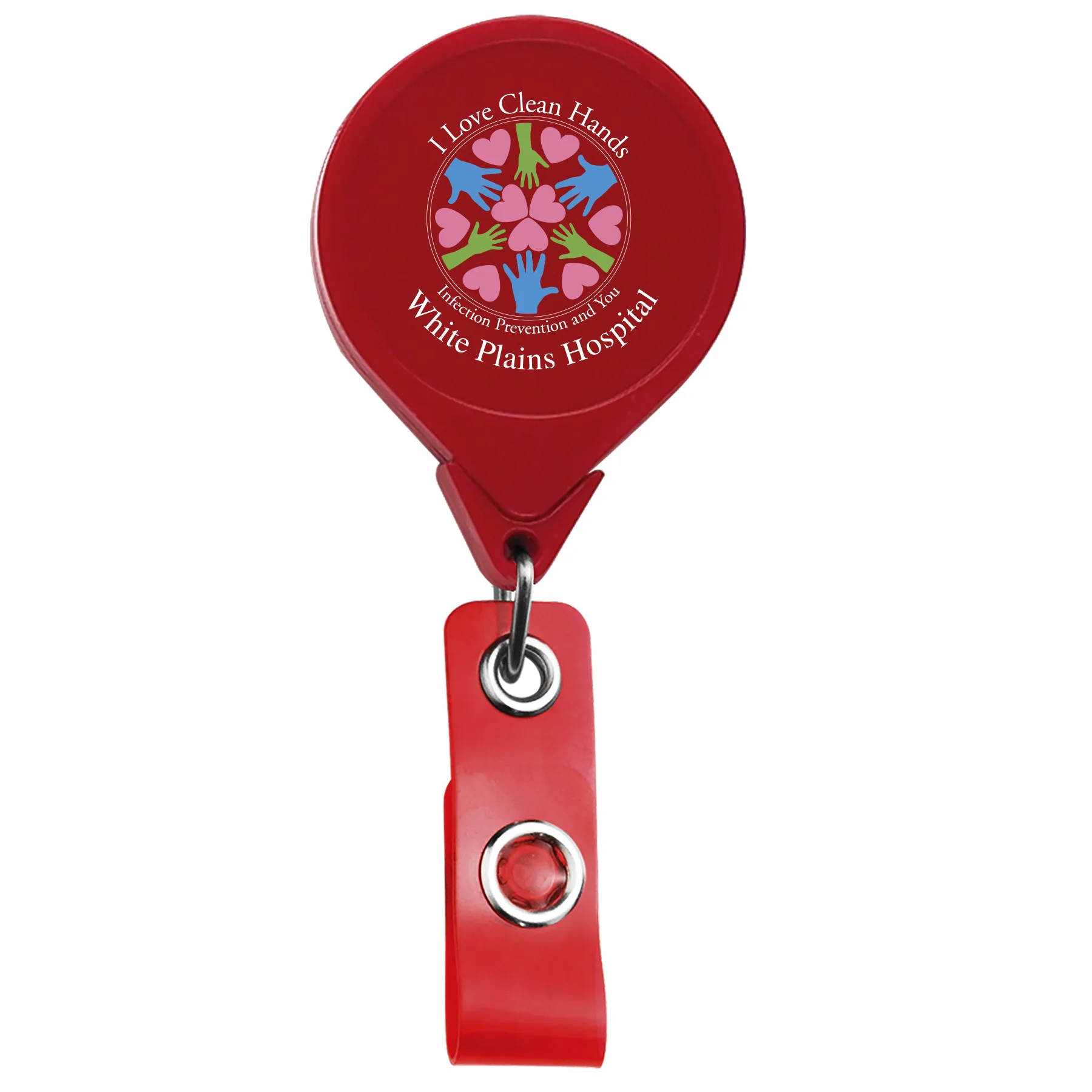 Jumbo Round Retractable Badge Reel w/belt clip view 4