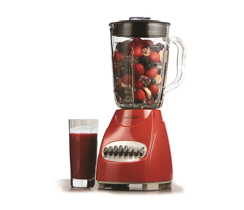 Red 12-Speed Blender w/Glass Jar
