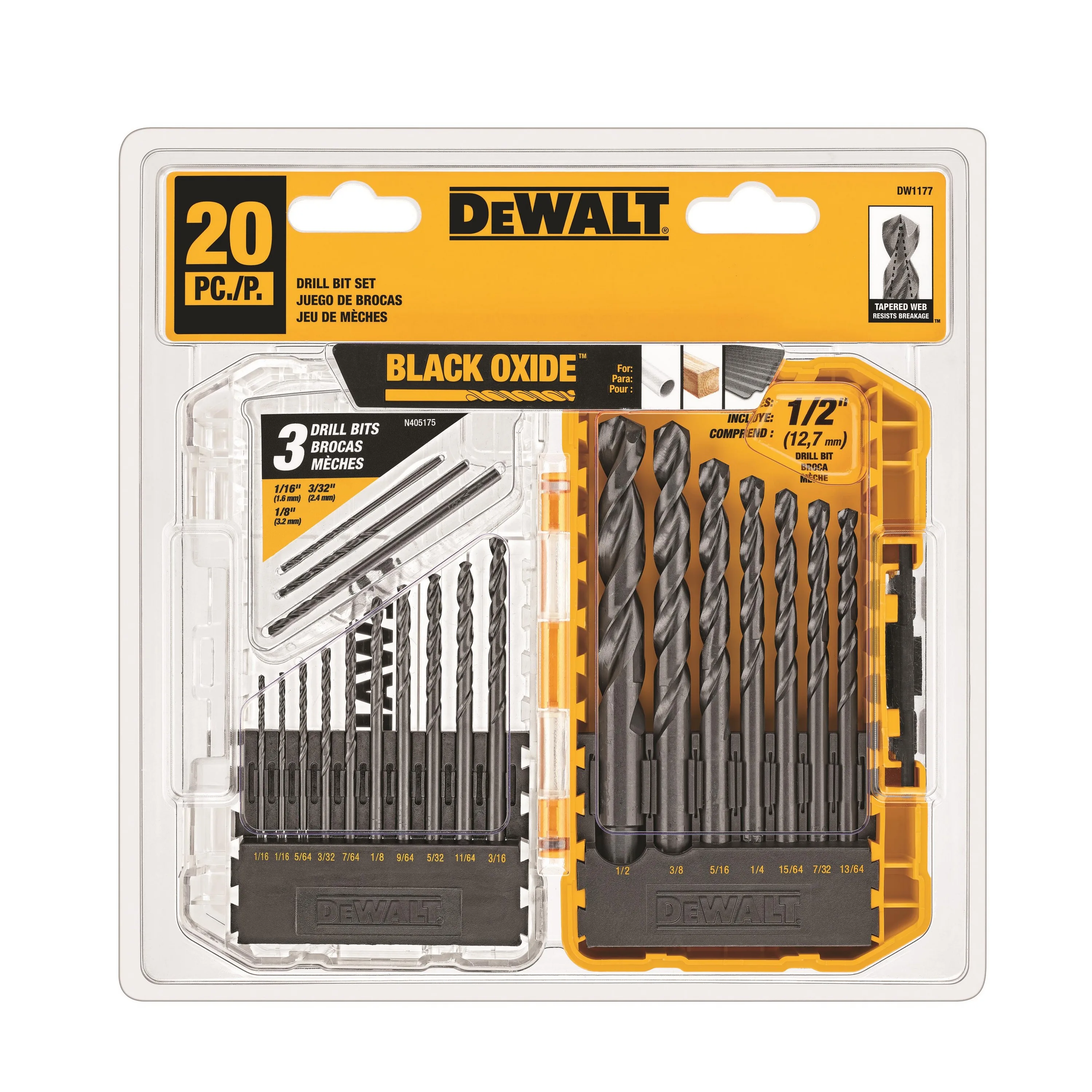 DeWalt 20Pc Black & Gold Drill Bit Set