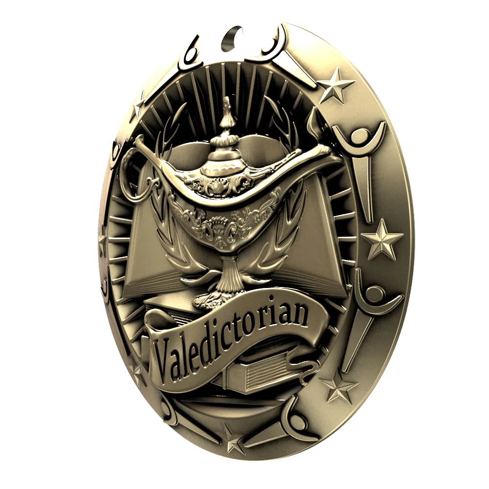 Antique Valedictorian World Class Medallion (3") view 3