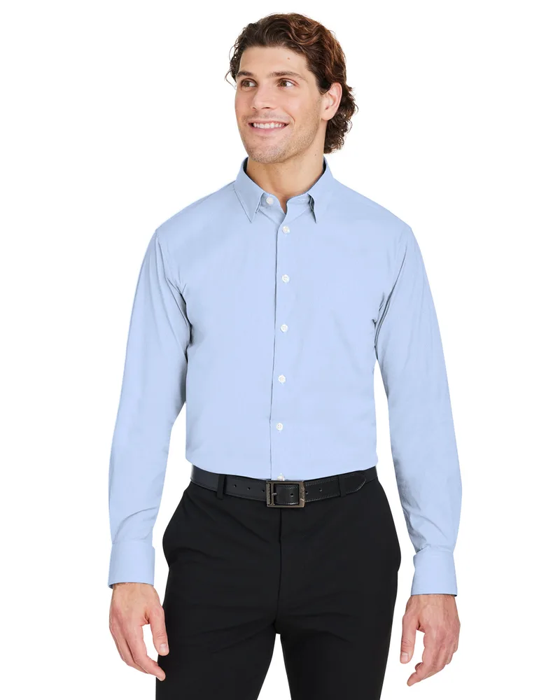 Devon and Jones® Men's CrownLux Performance® Microstripe Long Sleeve Dress Shirt